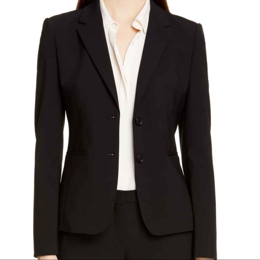 BOSS JULEA STRETCH WOOL BLACK BLAZER